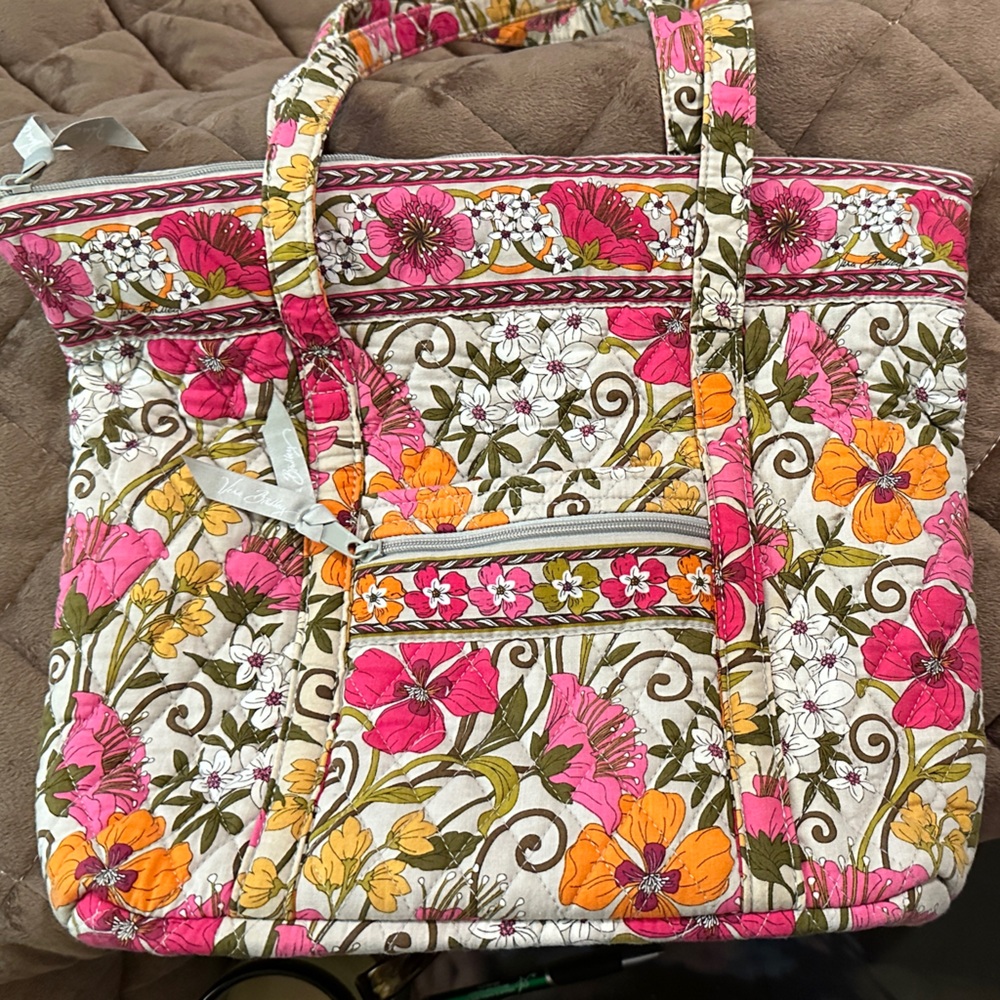 Vera Bradley Pink and Orange Floral Tote B-144
